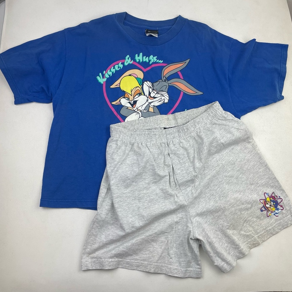 Lola and Bugs Crop Top Shirt / Shorts 1996 space jam Jerry Leigh Warner bros